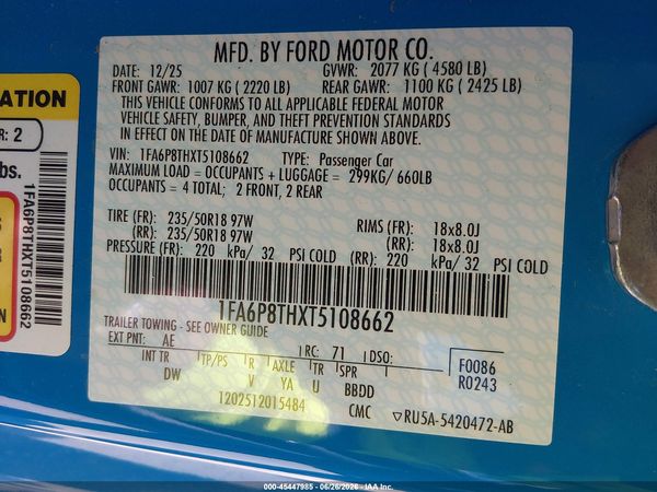2026 FORD MUSTANG ECOBOOST FASTBACK