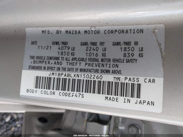 2022 MAZDA MAZDA3 SELECT