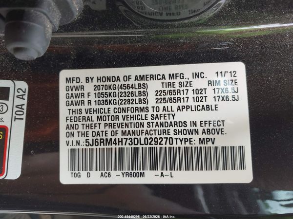 2013 HONDA CR-V EX-L