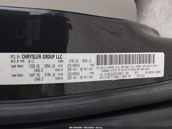 2012 DODGE GRAND CARAVAN CREW — I9