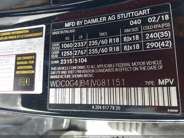 2018 MERCEDES-BENZ GLC 300 GLC300