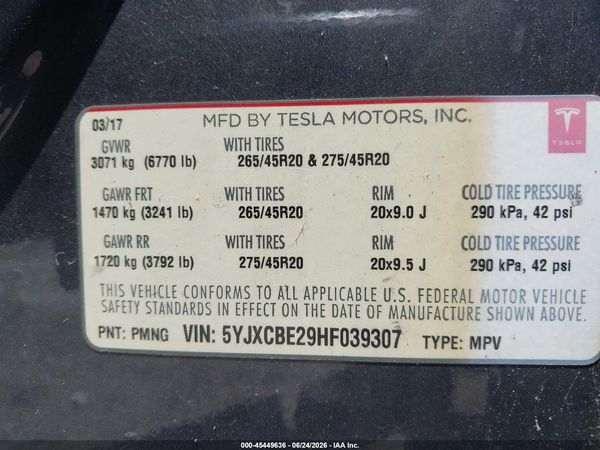 2017 TESLA MODEL X