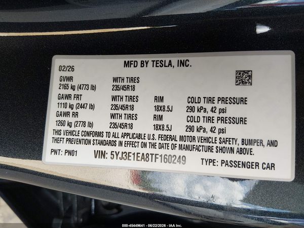 2026 TESLA MODEL 3