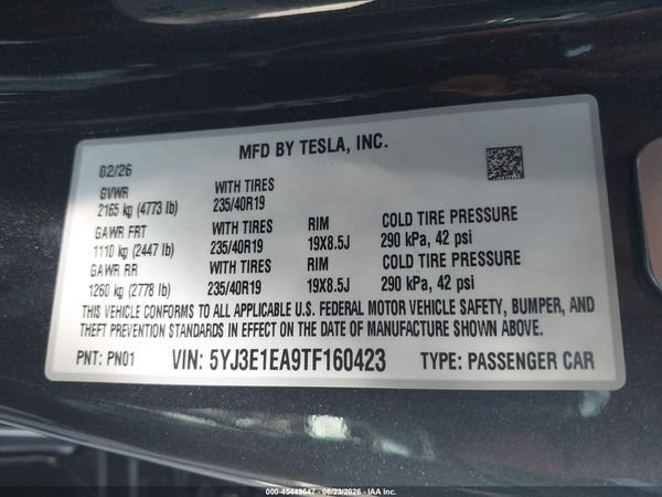 2026 TESLA MODEL 3