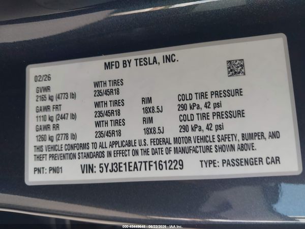 2026 TESLA MODEL 3