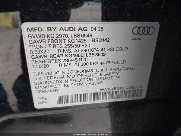 2025 AUDI Q6 E-TRON PREMIUM PLUS QUATTRO