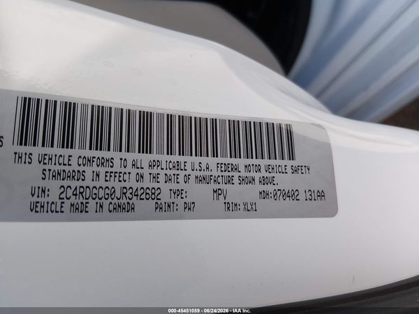2018 DODGE GRAND CARAVAN SXT