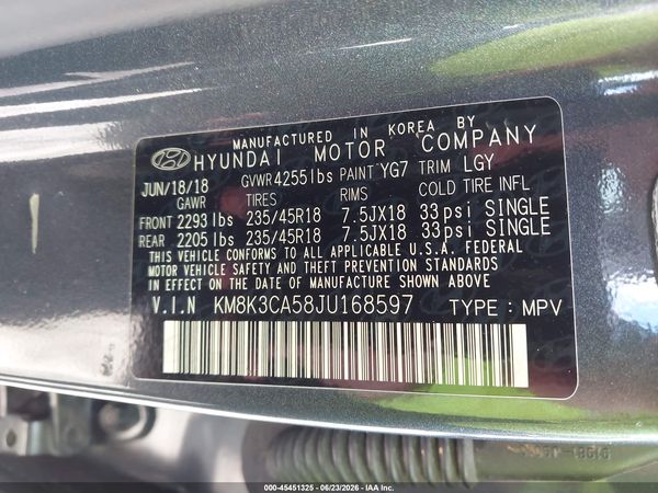 2018 HYUNDAI KONA LIMITED