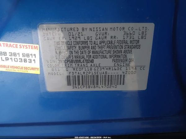 2021 NISSAN KICKS S XTRONIC CVT