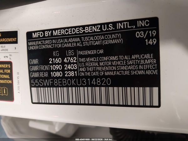 2019 MERCEDES-BENZ C 300 4MATIC