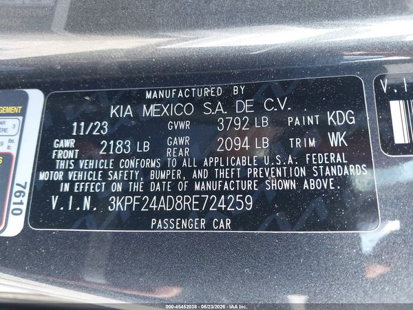2024 KIA FORTE LXS