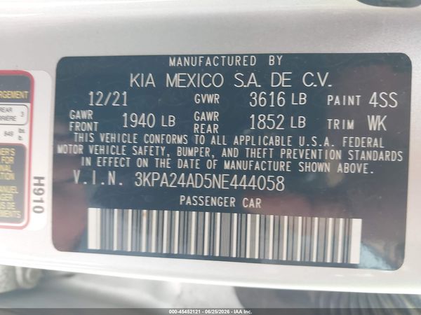 2022 KIA RIO LX