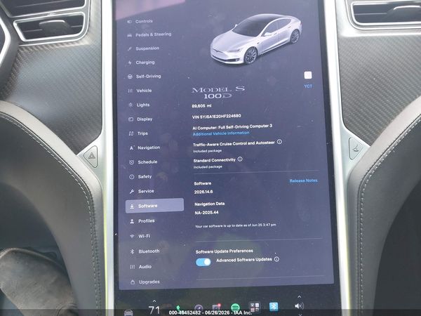 2017 TESLA MODEL S 100D/60D/75D/90D/P100D