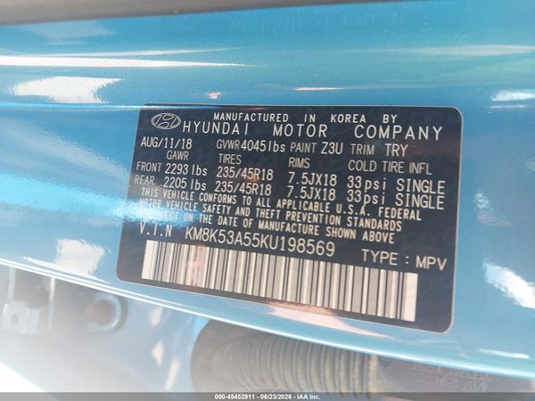 2019 HYUNDAI KONA ULTIMATE