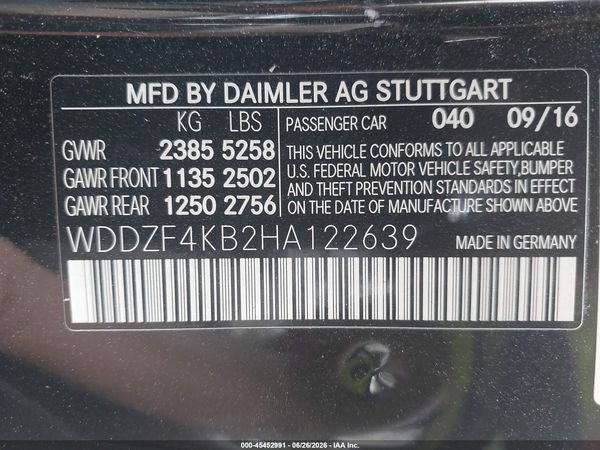 2017 MERCEDES-BENZ E 300 4MATIC