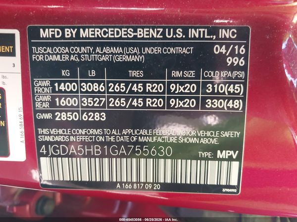 2016 MERCEDES-BENZ GLE 350 4MATIC