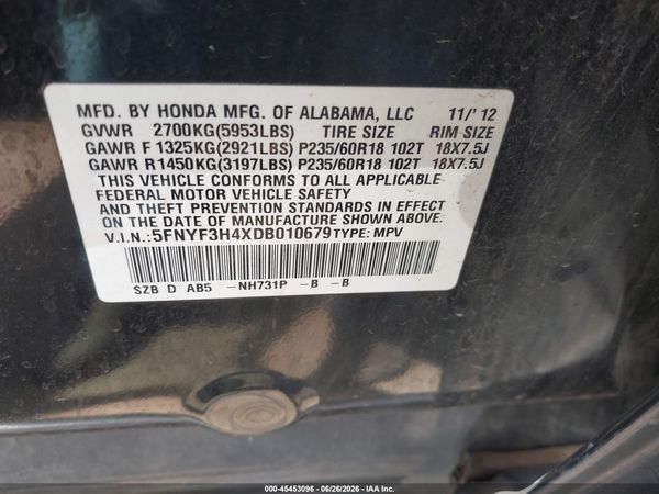 2013 HONDA PILOT EX