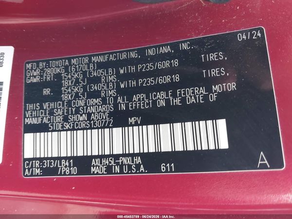 2024 TOYOTA SIENNA PLATINUM