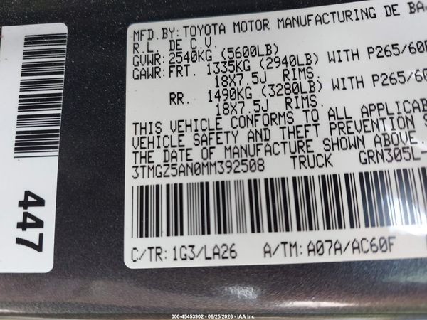 2021 TOYOTA TACOMA LIMITED