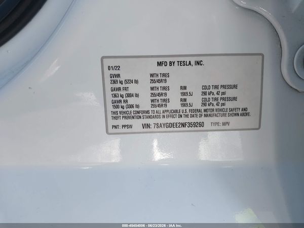 2022 TESLA MODEL Y