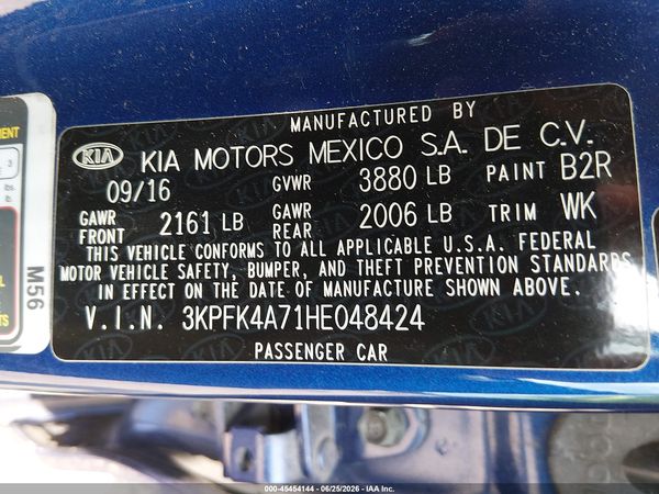 2017 KIA FORTE LX