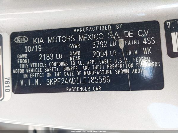 2020 KIA FORTE LXS