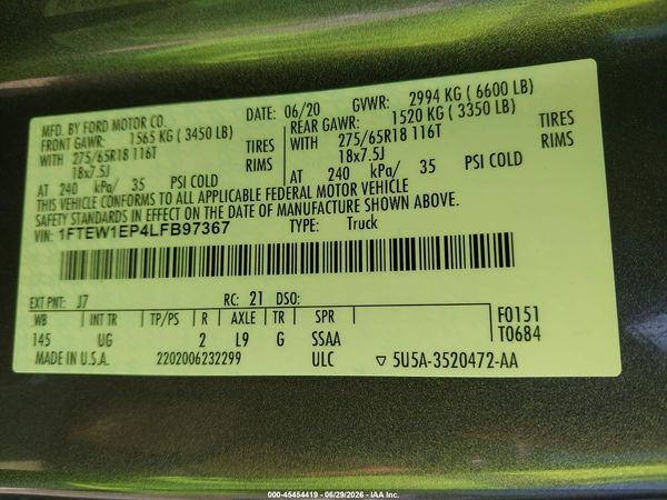2020 FORD F-150 XLT