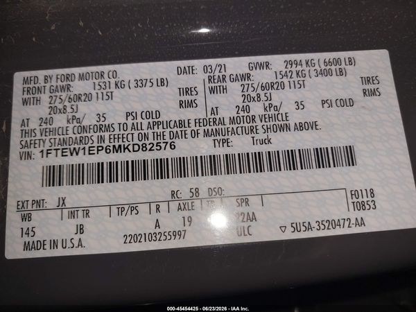 2021 FORD F-150 XL