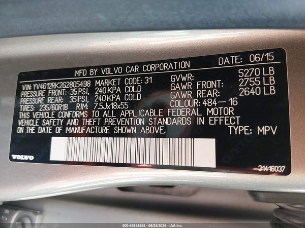 2016 VOLVO XC60 T5 PREMIER