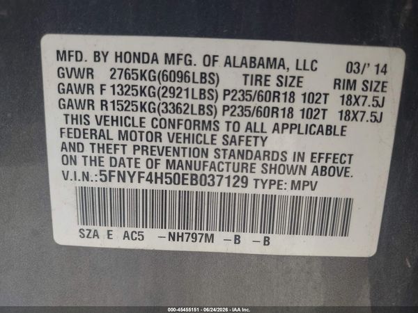 2014 HONDA PILOT EX-L