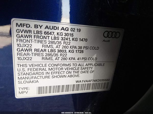 2019 AUDI Q7 55 PREMIUM