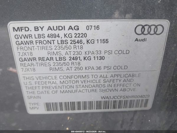 2017 AUDI Q3 2.0T PREMIUM