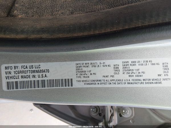 2021 RAM 1500 LONE STAR  4X2 5'7 BOX