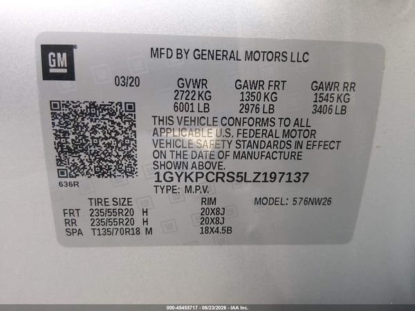 2020 CADILLAC XT6 FWD PREMIUM LUXURY
