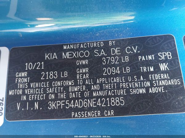 2022 KIA FORTE GT-LINE