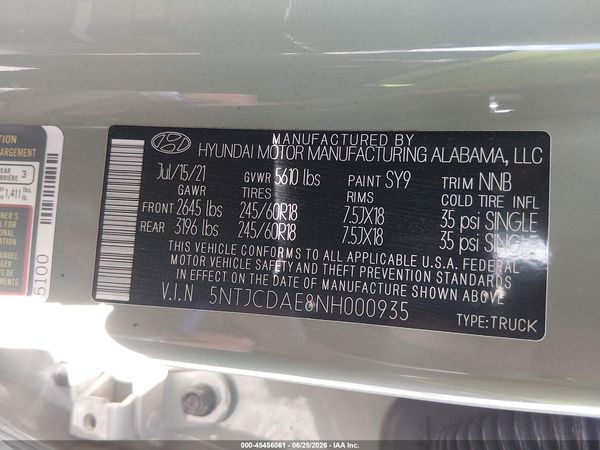 2022 HYUNDAI SANTA CRUZ SEL