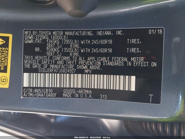 2018 TOYOTA HIGHLANDER XLE