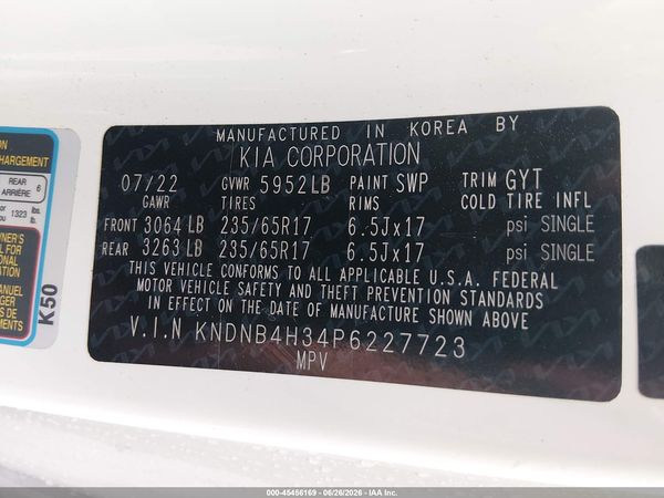 2023 KIA CARNIVAL MPV LX SEAT PACKAGE