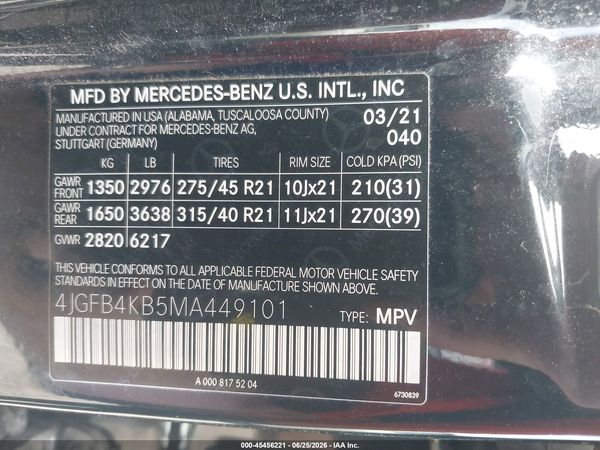 2021 MERCEDES-BENZ GLE 350 4MATIC