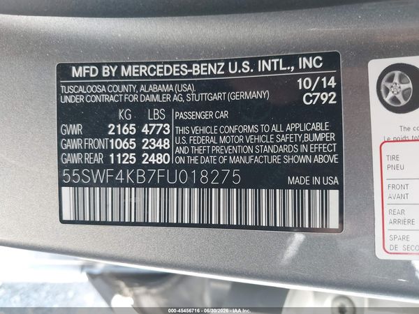 2015 MERCEDES-BENZ C 300 4MATIC
