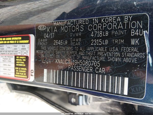 2017 KIA CADENZA PREMIUM