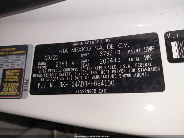 2023 KIA FORTE LXS