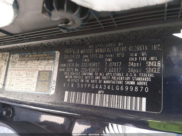 2020 KIA SORENTO 2.4L LX