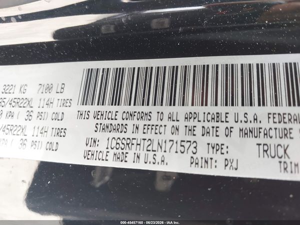 2020 RAM 1500 LIMITED  4X4 5'7 BOX