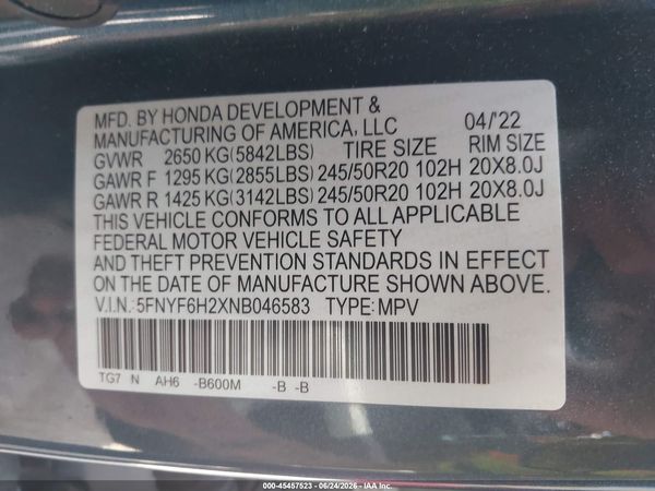 2022 HONDA PILOT AWD SPECIAL EDITION