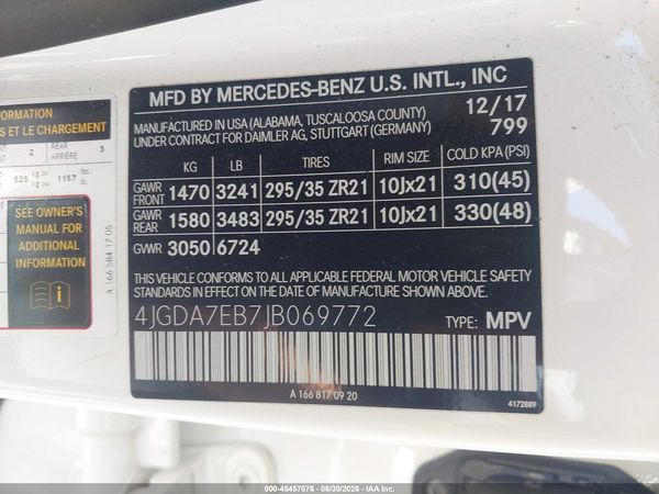 2018 MERCEDES-BENZ AMG GLE 63 4MATIC