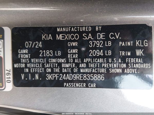 2024 KIA FORTE LXS
