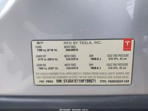 2017 TESLA MODEL S 60/75