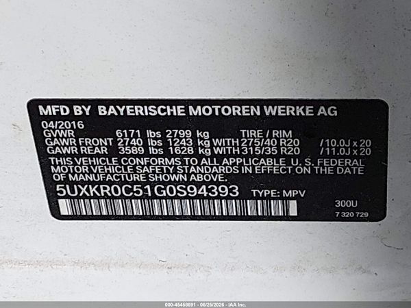 2016 BMW X5 XDRIVE35I