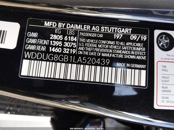 2020 MERCEDES-BENZ S 560 4MATIC